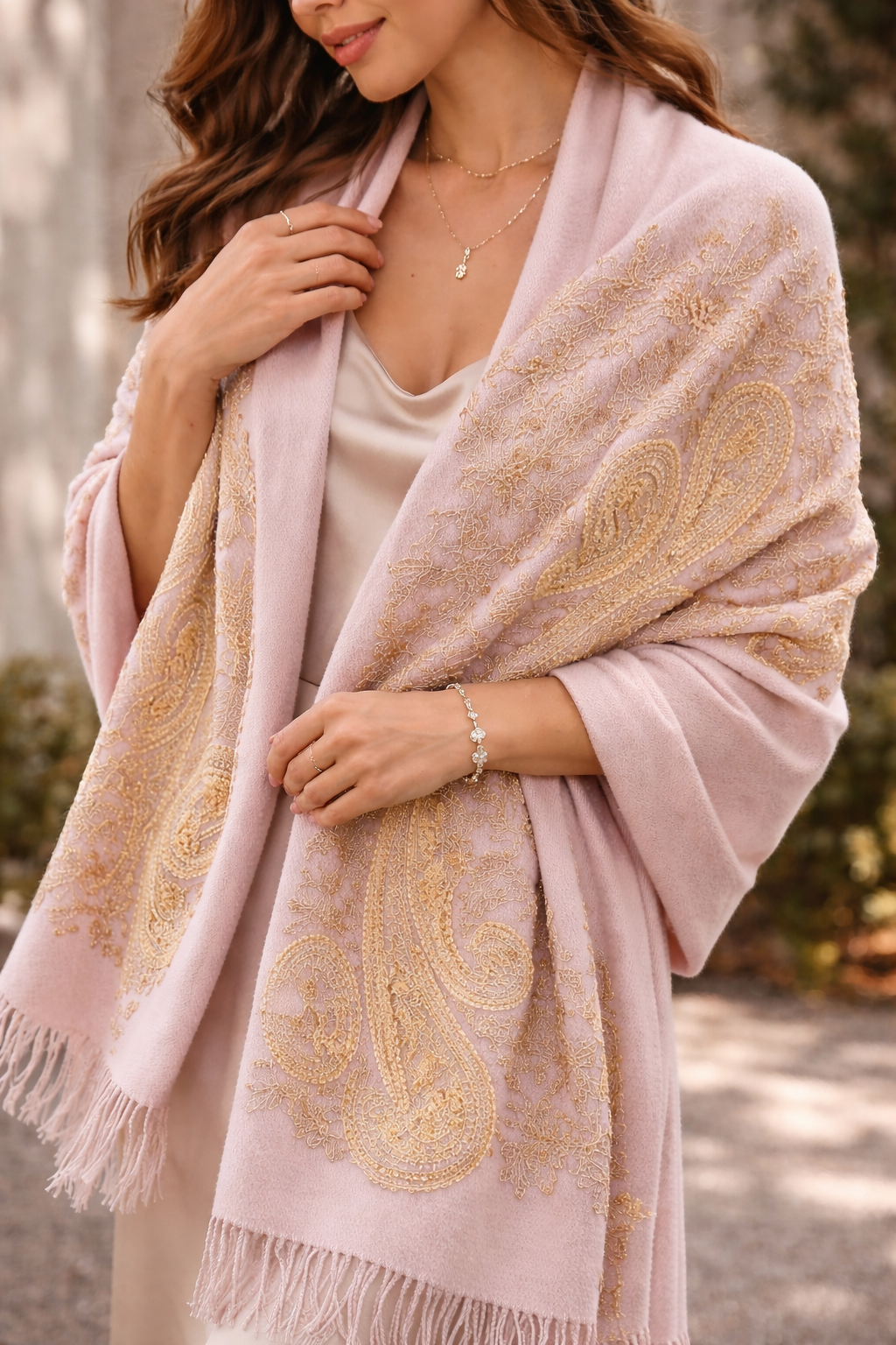 Zarina Blush Pashmina Shawl