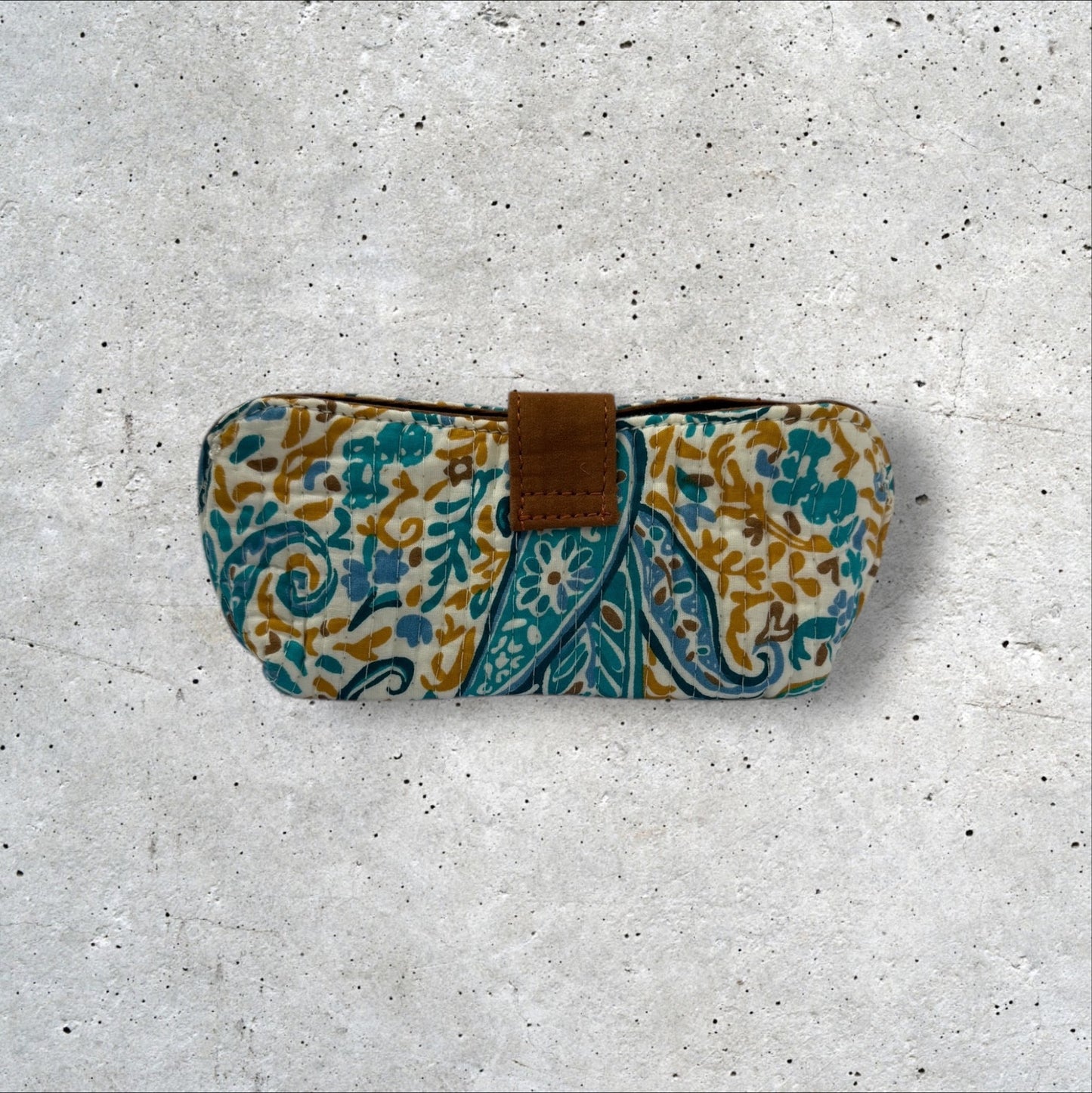 Saffron Trails Quilted Sunglass Case