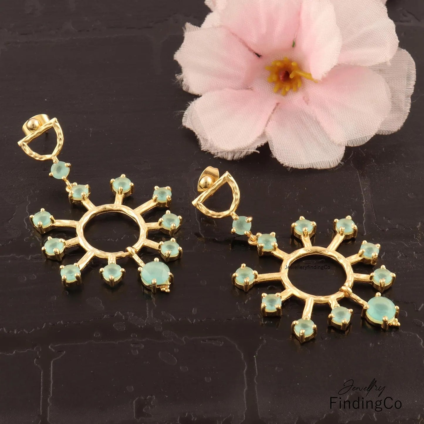 Aqua Bloom Statement Earrings