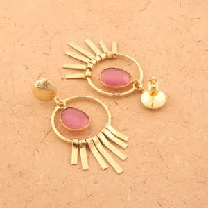 Rose Halo Fringe Earrings