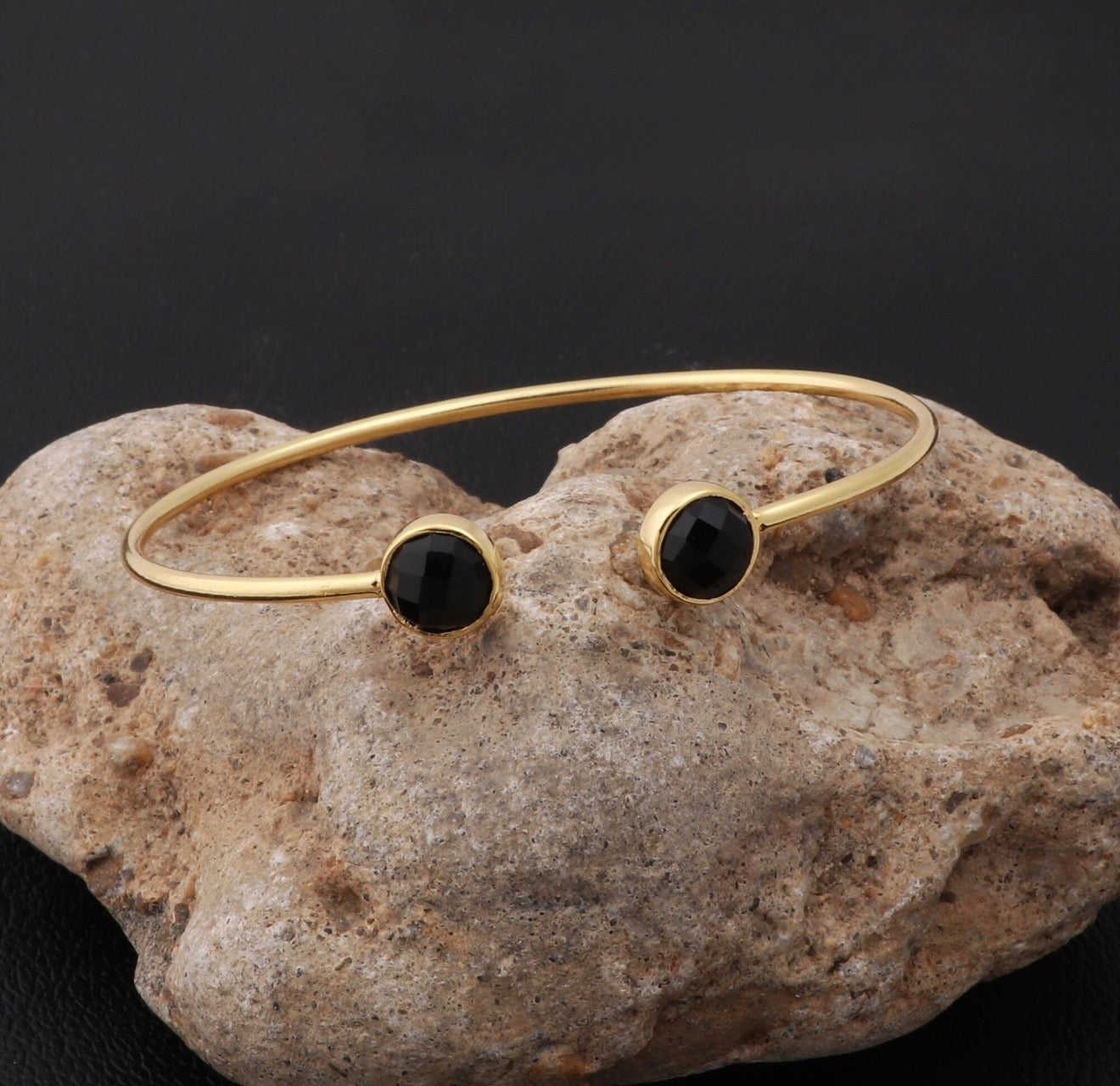 Gemstone Bangle Jewelry Black Onyx