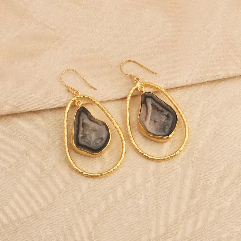 Cyra Druzy Drop Earring