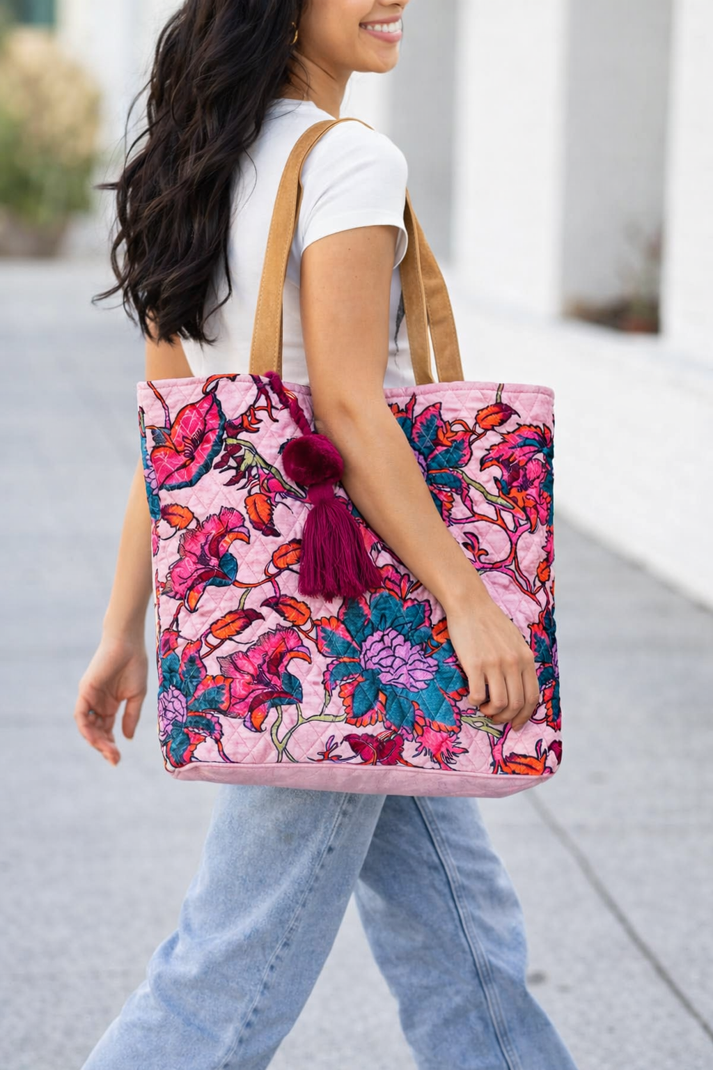 Lila Quilted Carry Tote