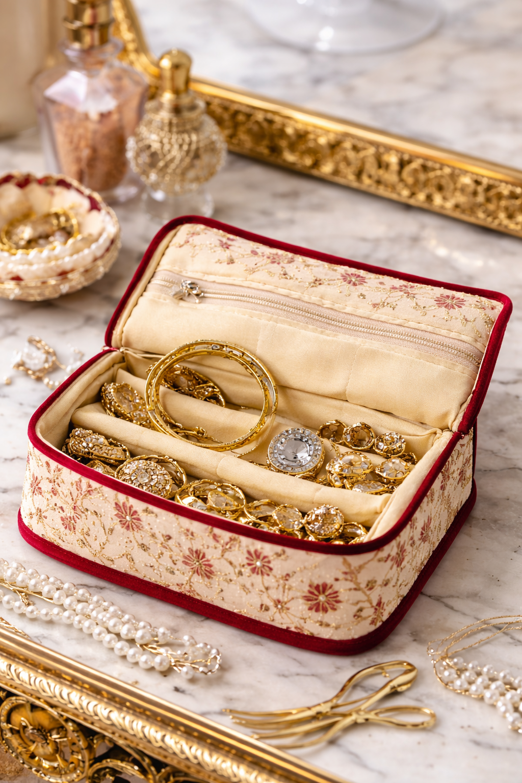 Noor Embroidered Jewellery Pouch