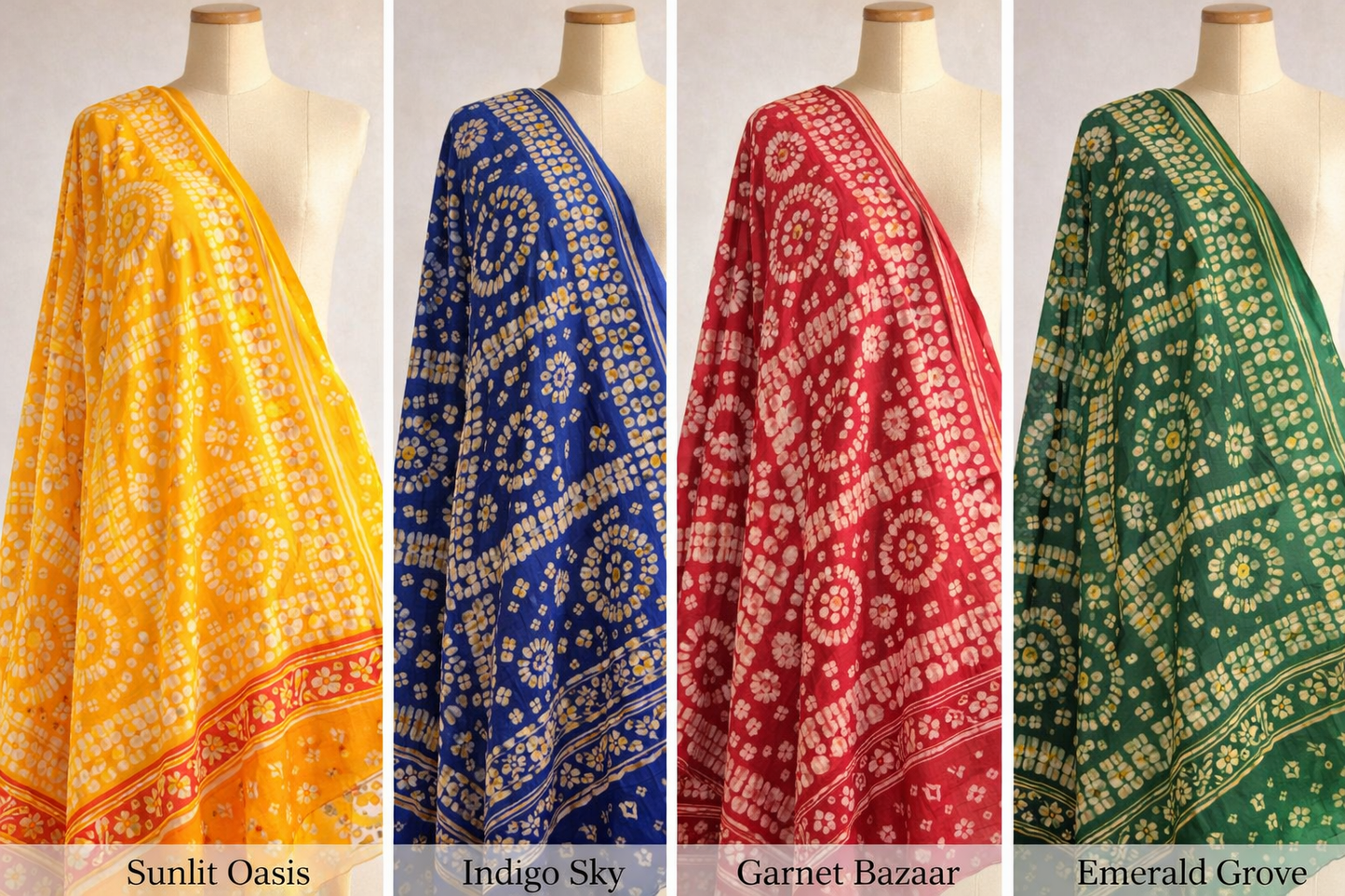 Rangoli Bandhani Silk Scarf