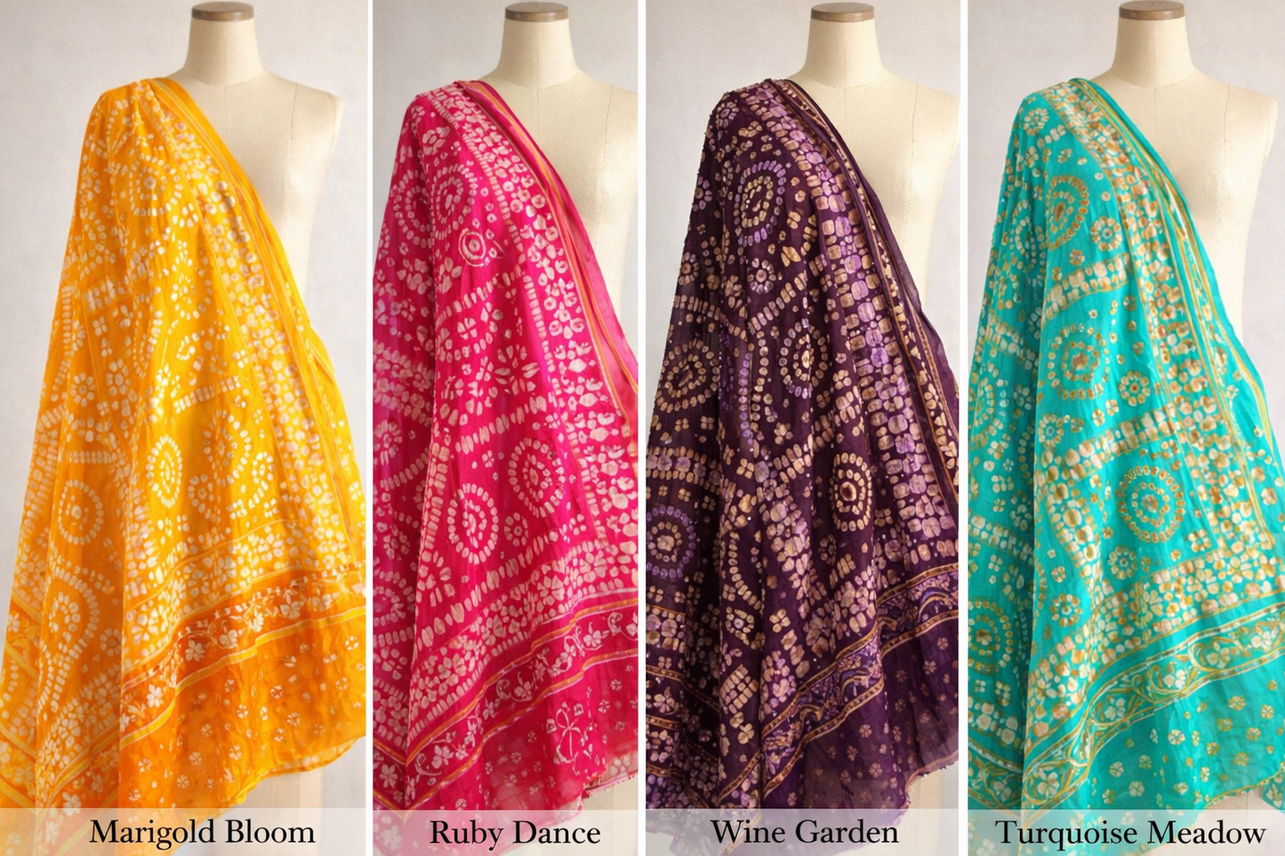 Rangoli Bandhani Silk Scarf