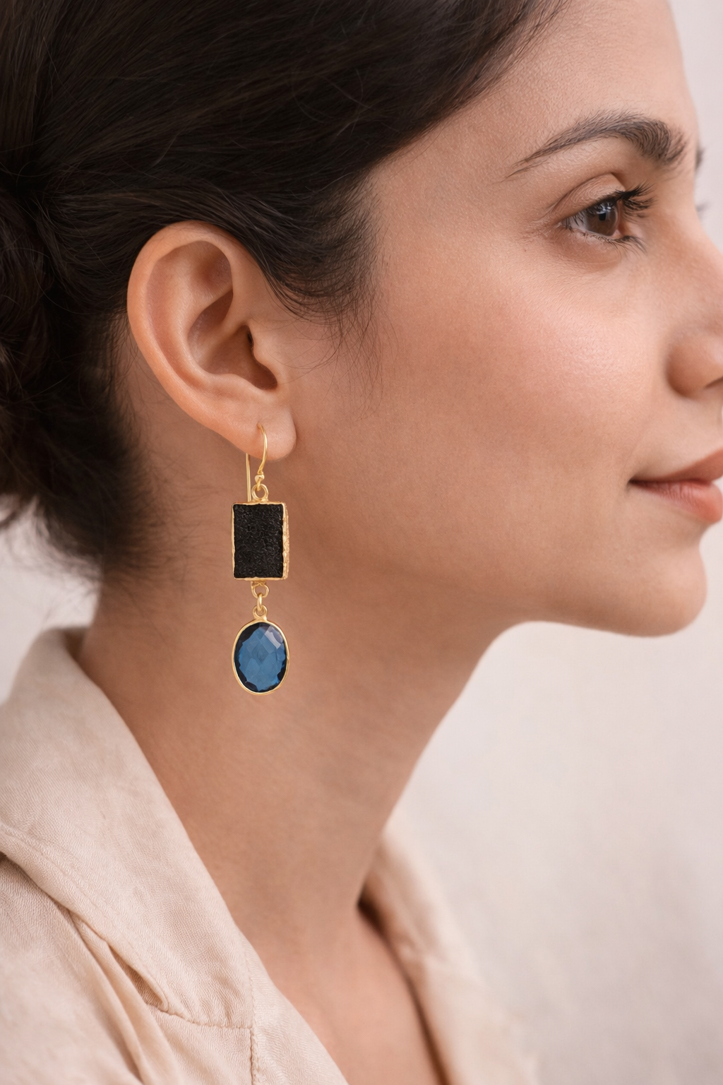Topaz Dusk Druzy Drop Earrings