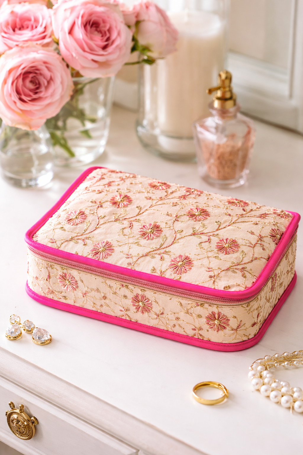 Noor Embroidered Jewellery Pouch