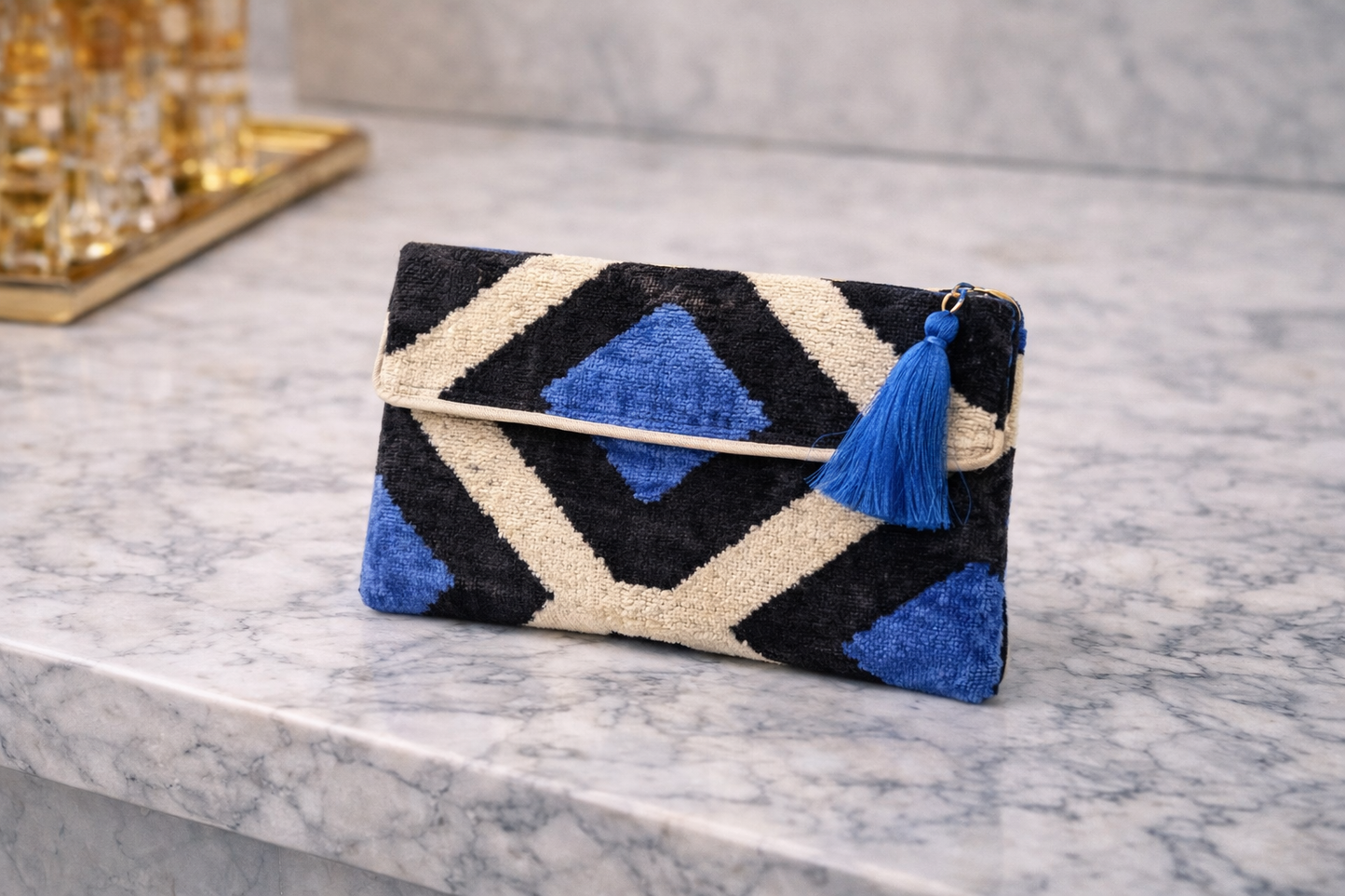 Zara Velvet Statement Clutch