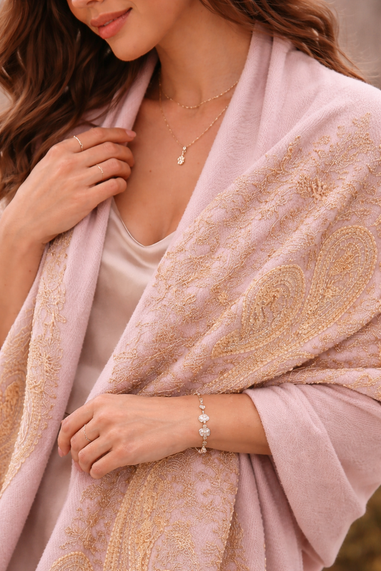 Zarina Blush Pashmina Shawl