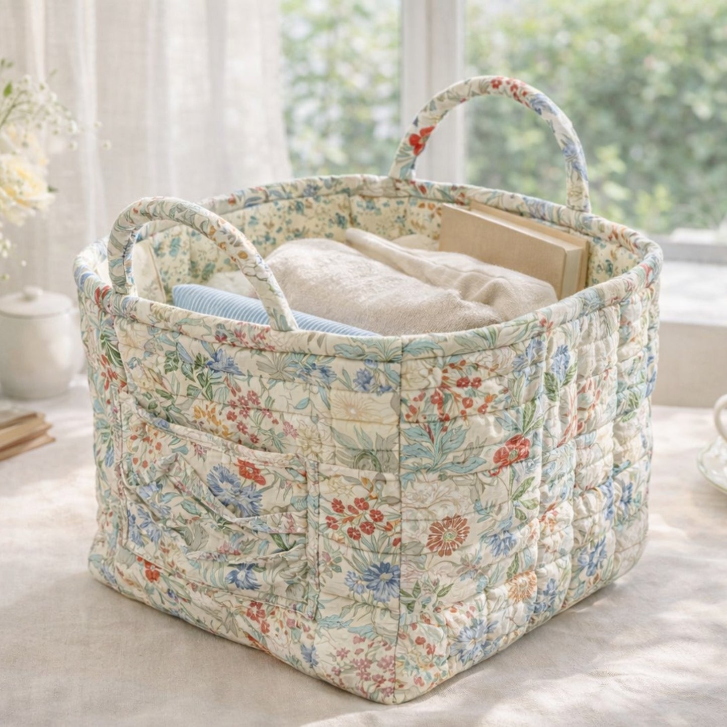 Reva Quilted Carry Basket