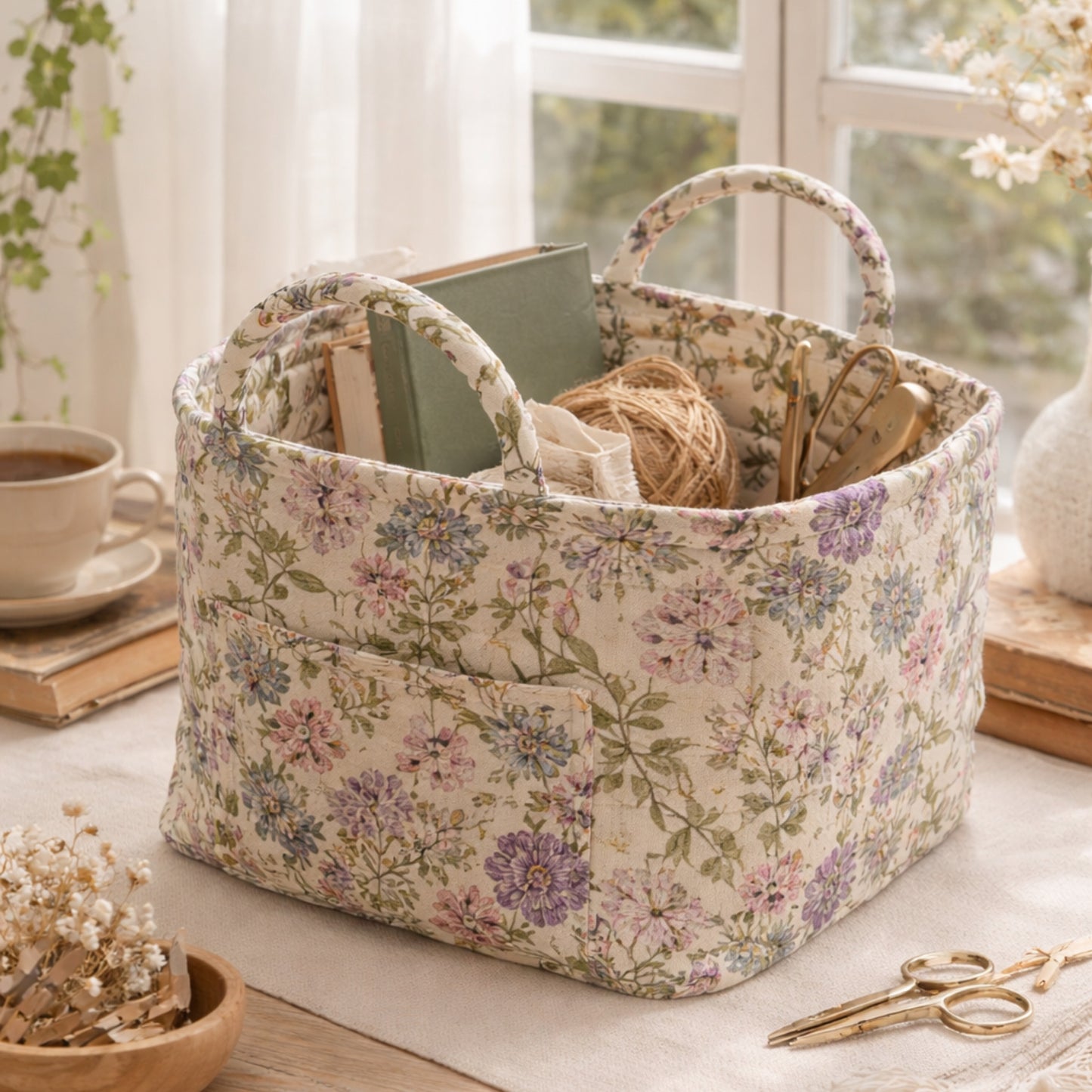Reva Quilted Carry Basket