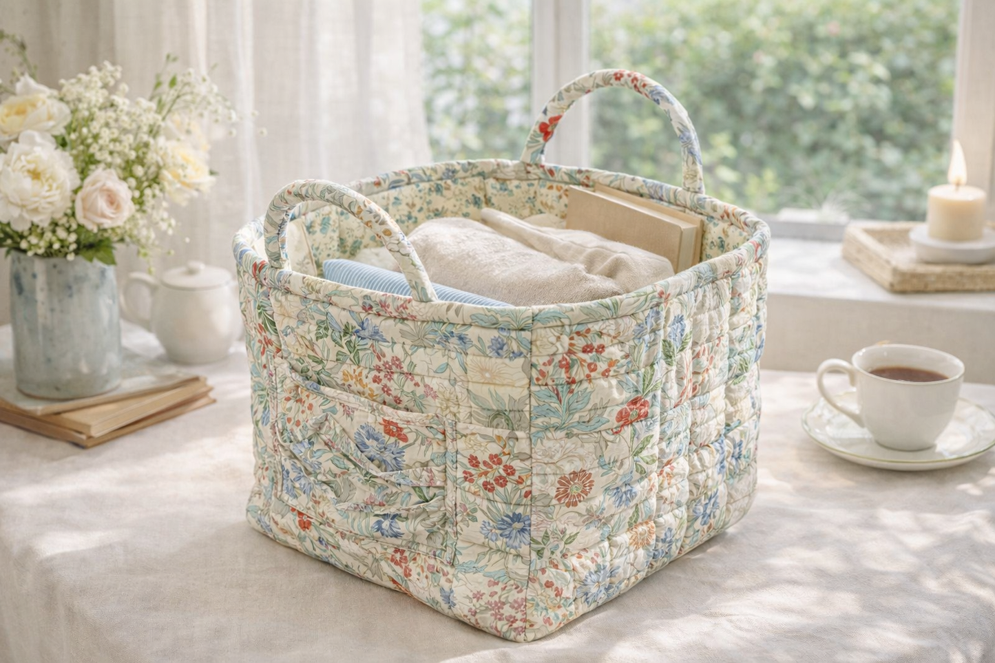 Reva Quilted Carry Basket