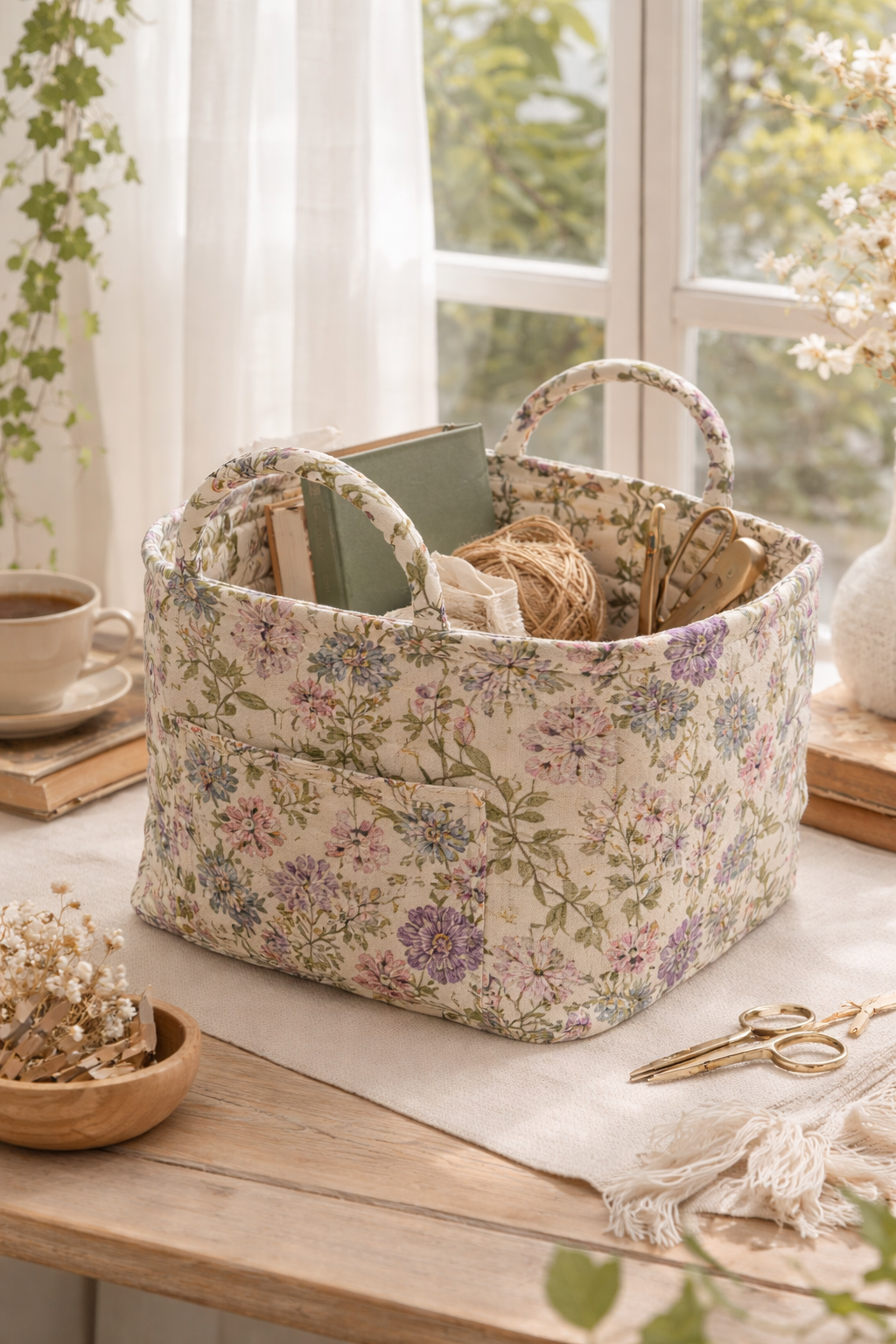 Reva Quilted Carry Basket