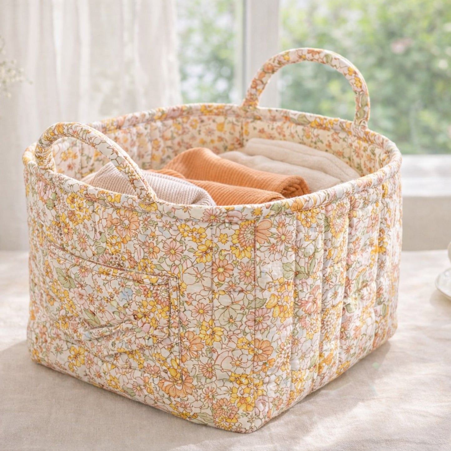 Reva Quilted Carry Basket