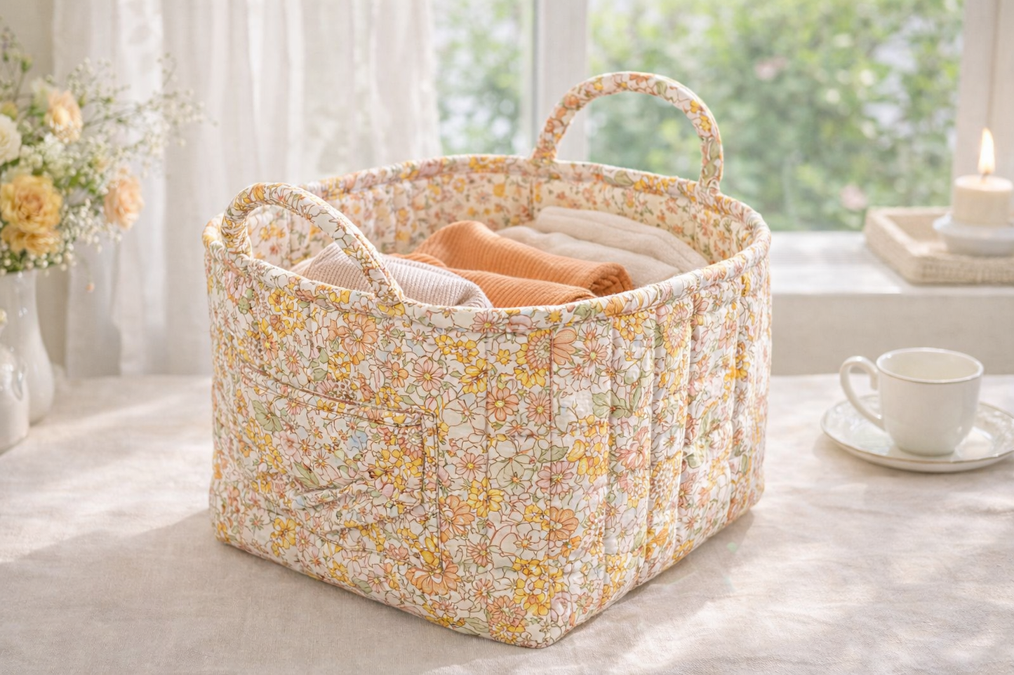 Reva Quilted Carry Basket