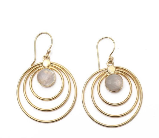Luna Halo Gemstone Earrings