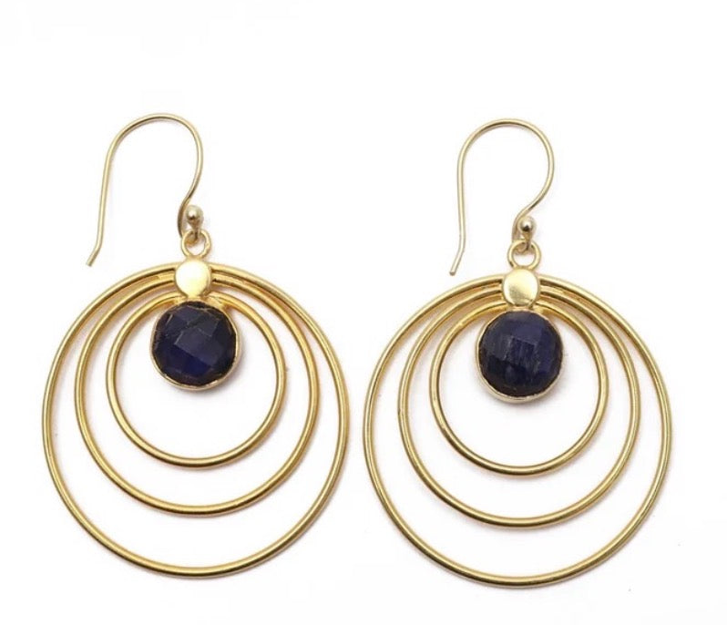 Luna Halo Gemstone Earrings