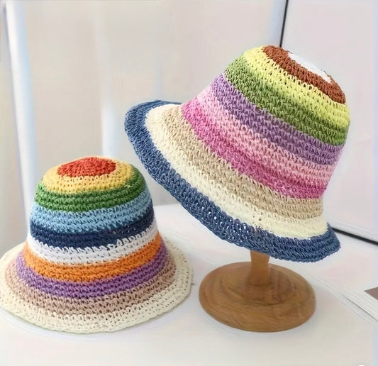 Solana Crochet Beach Hat – Coastal Rainbow