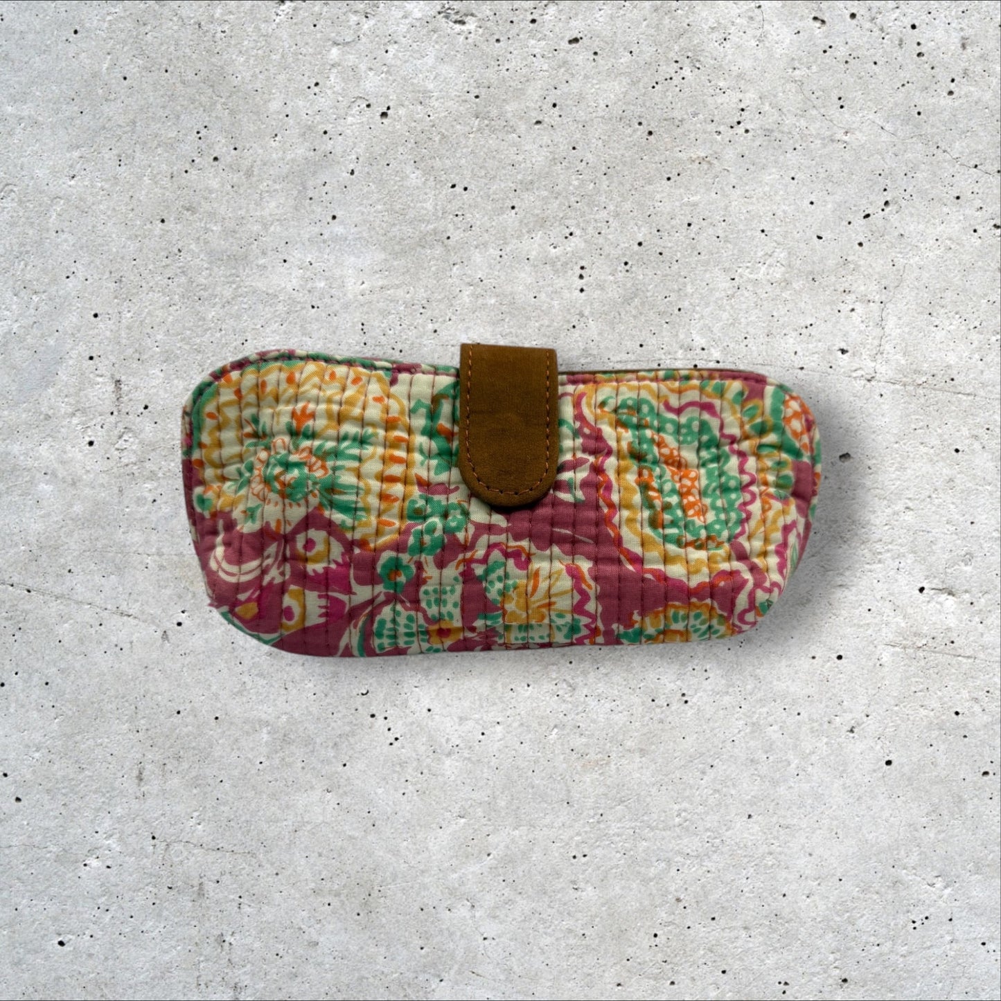 Saffron Trails Quilted Sunglass Case
