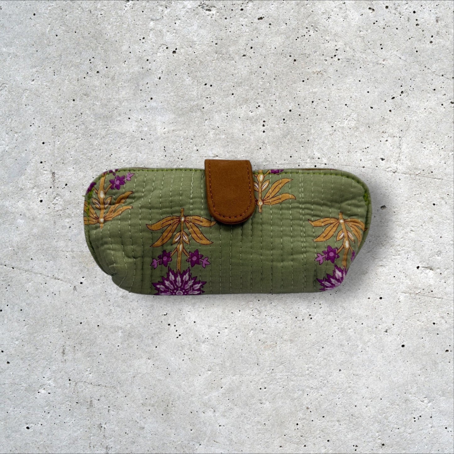 Saffron Trails Quilted Sunglass Case