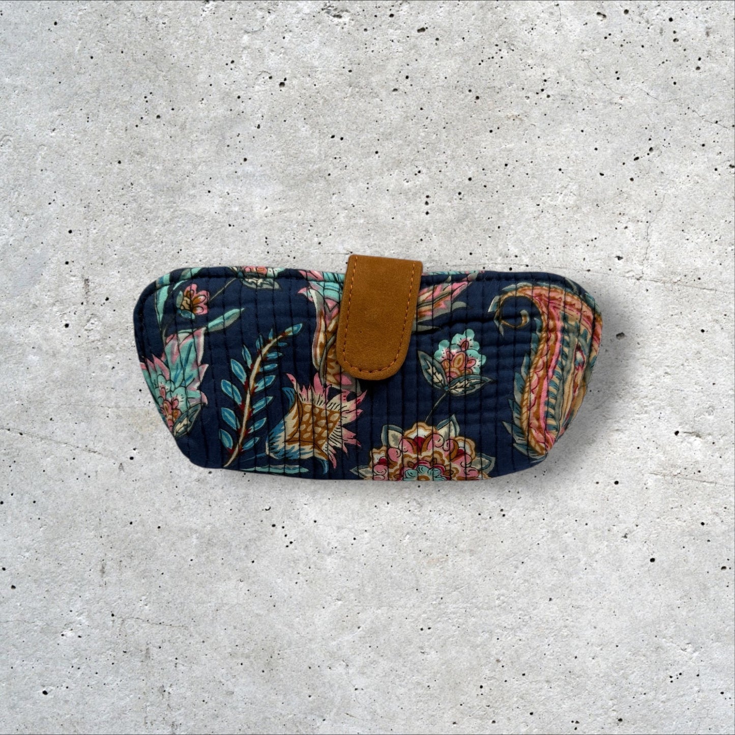 Saffron Trails Quilted Sunglass Case