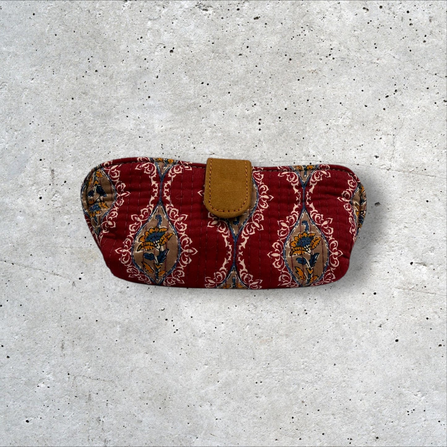 Saffron Trails Quilted Sunglass Case