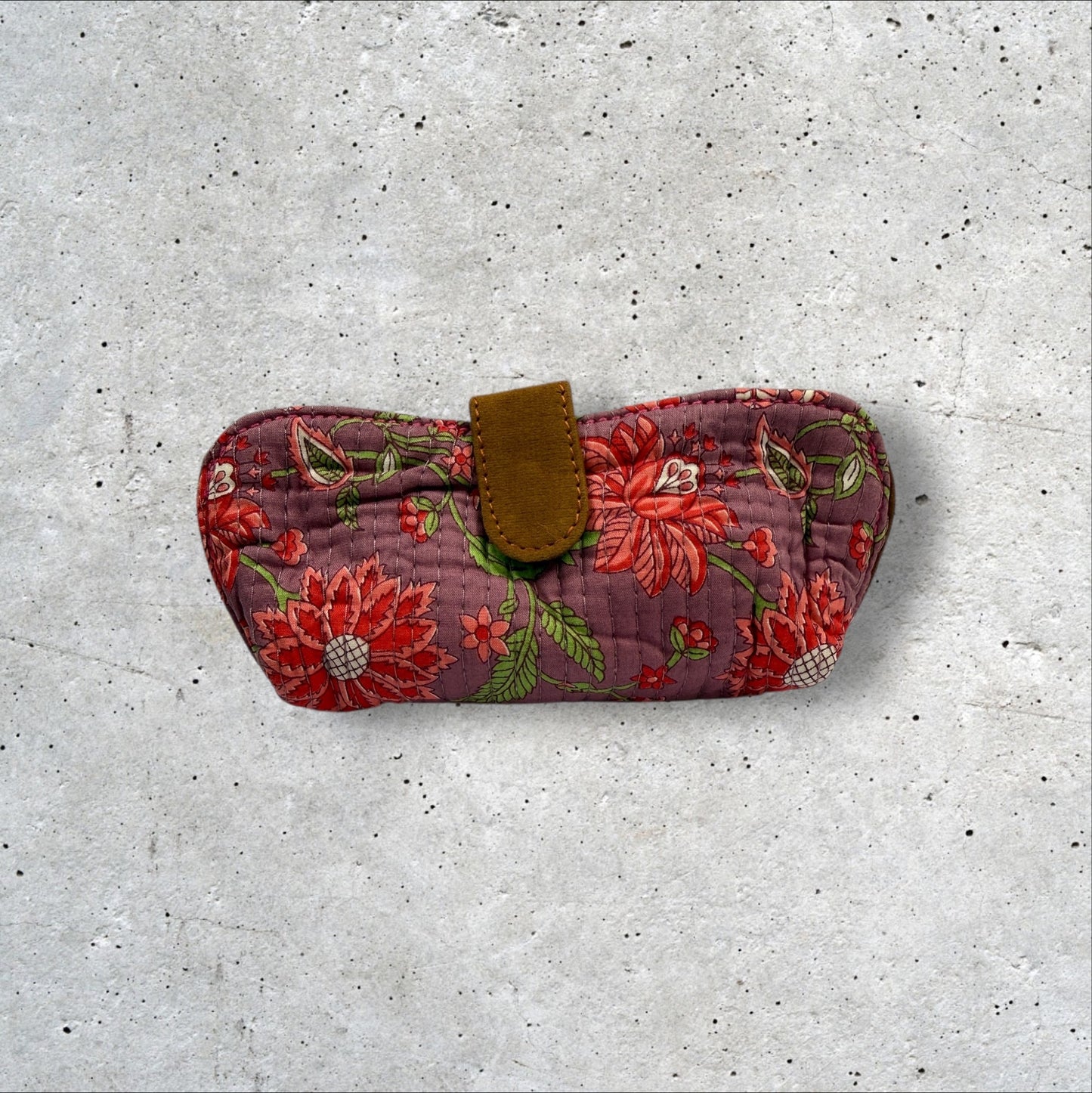 Saffron Trails Quilted Sunglass Case