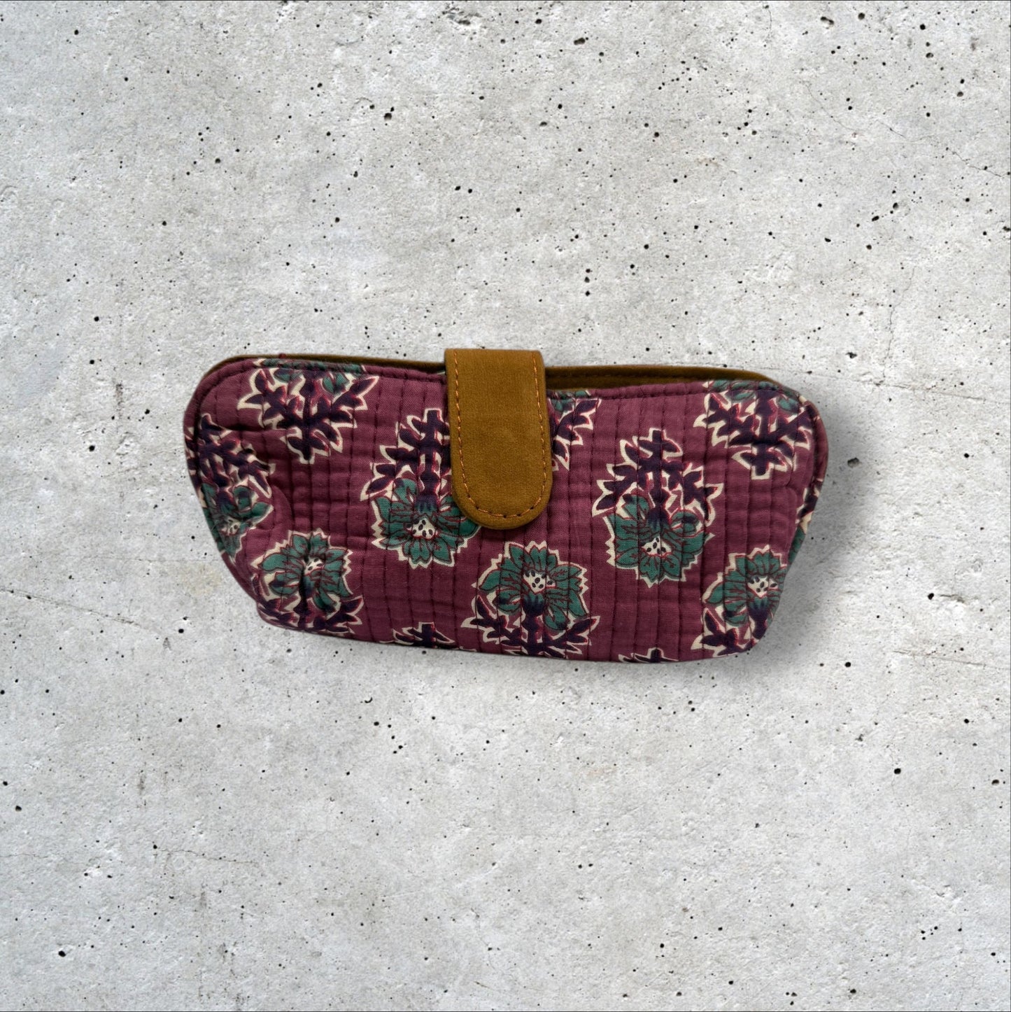 Saffron Trails Quilted Sunglass Case