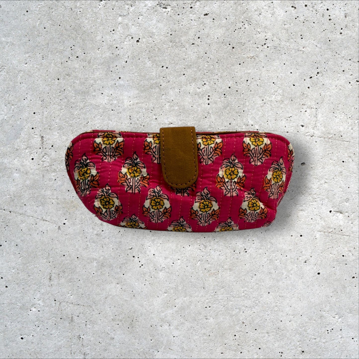 Saffron Trails Quilted Sunglass Case