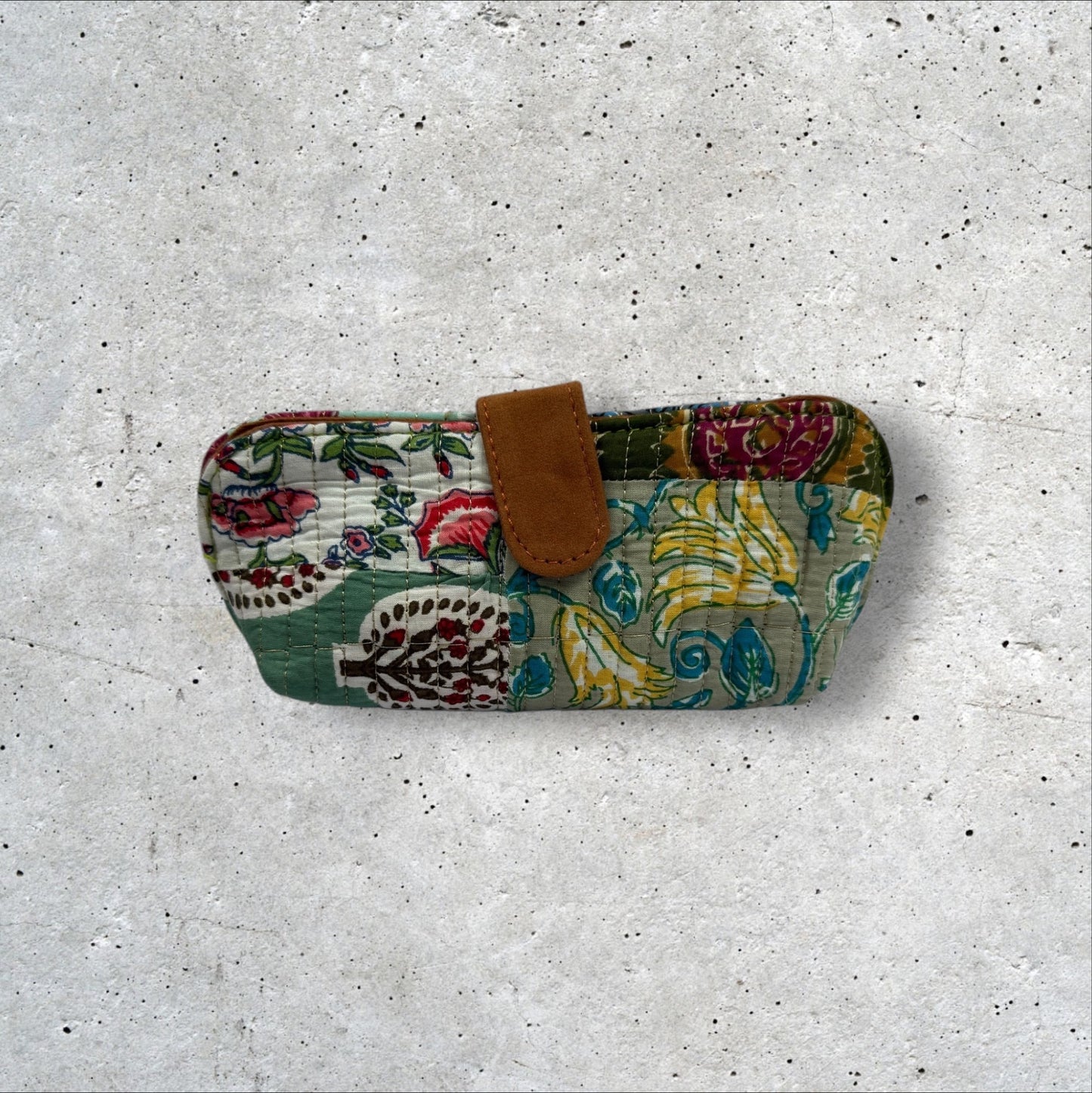 Saffron Trails Quilted Sunglass Case