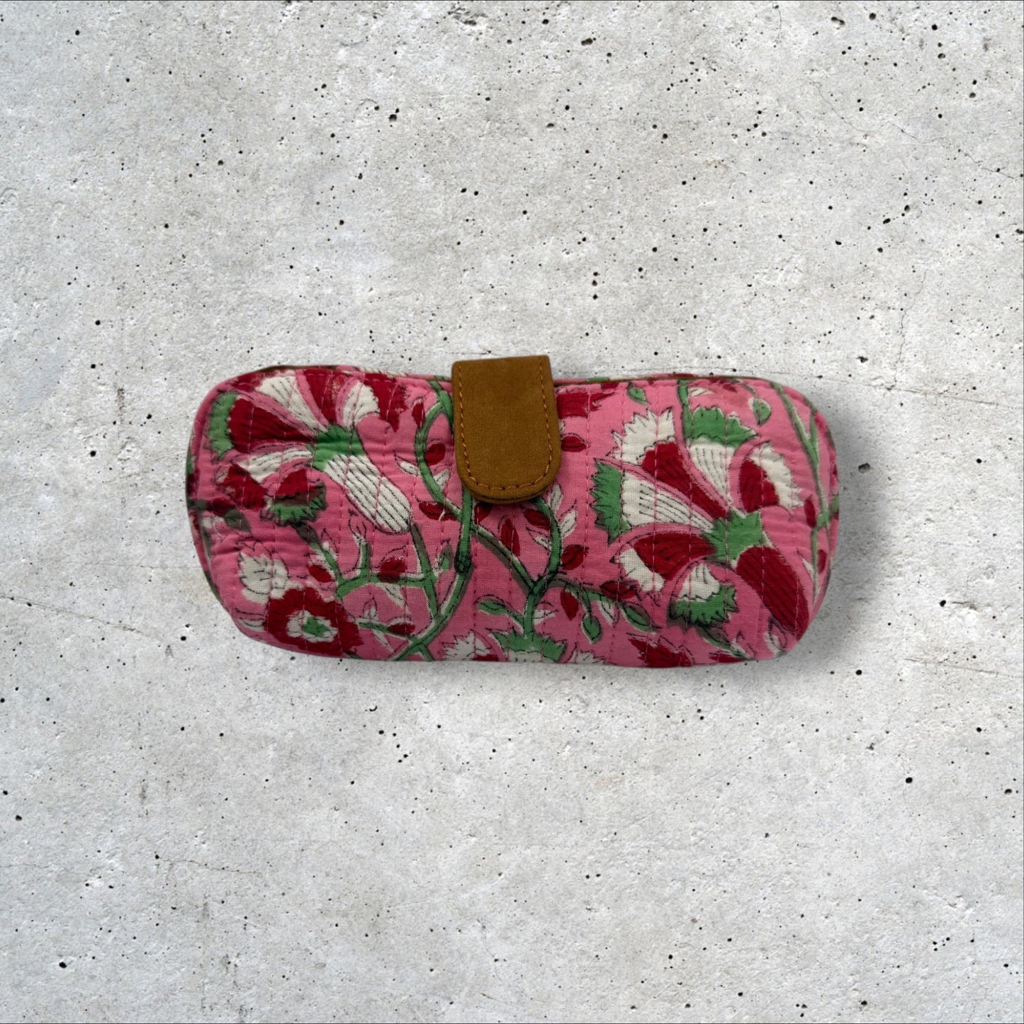 Saffron Trails Quilted Sunglass Case