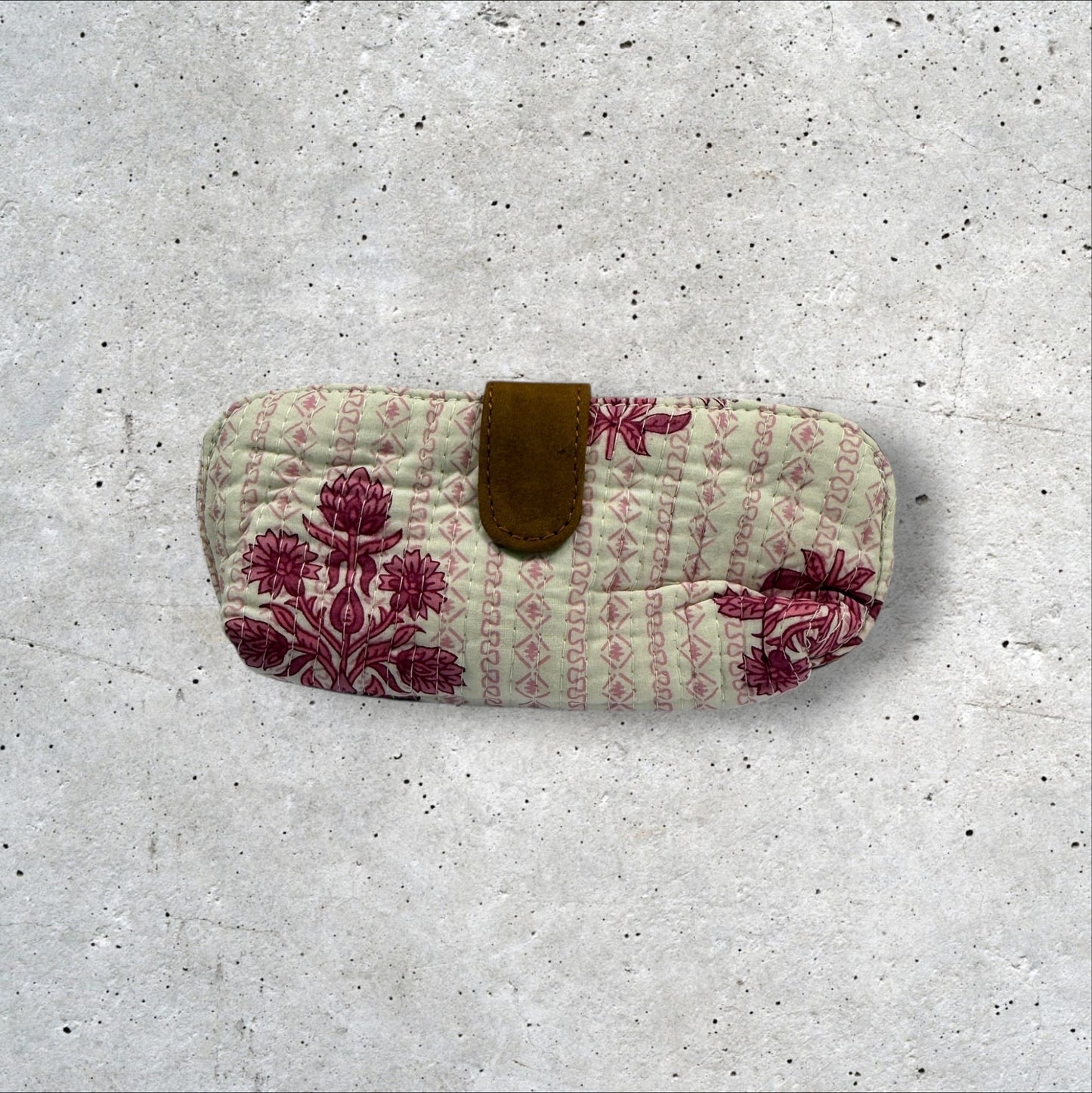 Saffron Trails Quilted Sunglass Case