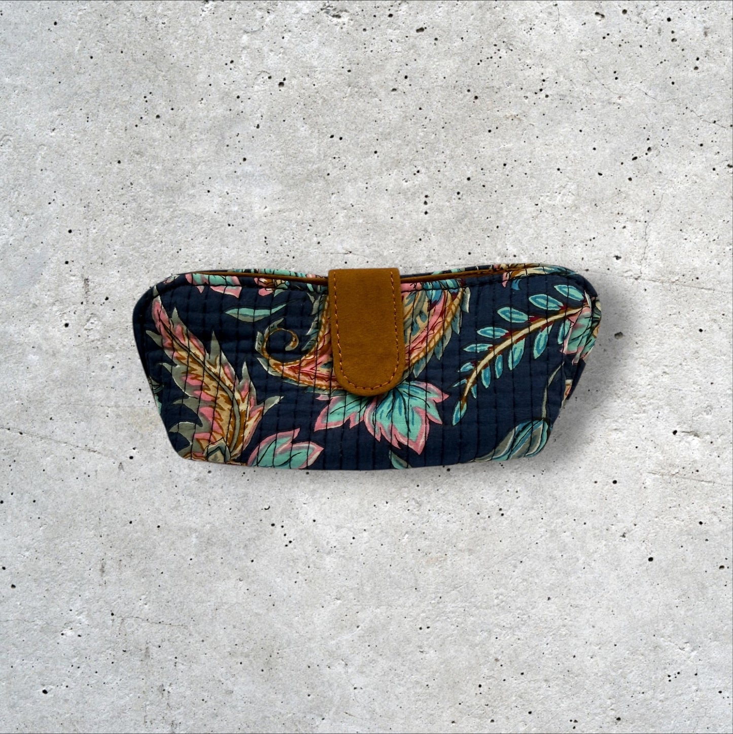 Saffron Trails Quilted Sunglass Case