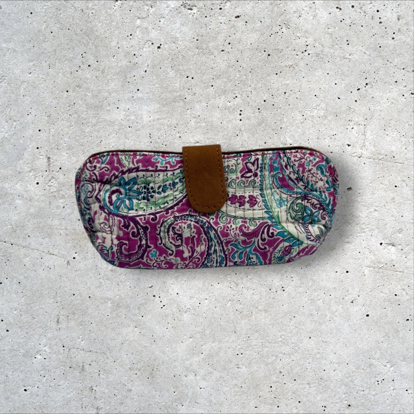 Saffron Trails Quilted Sunglass Case