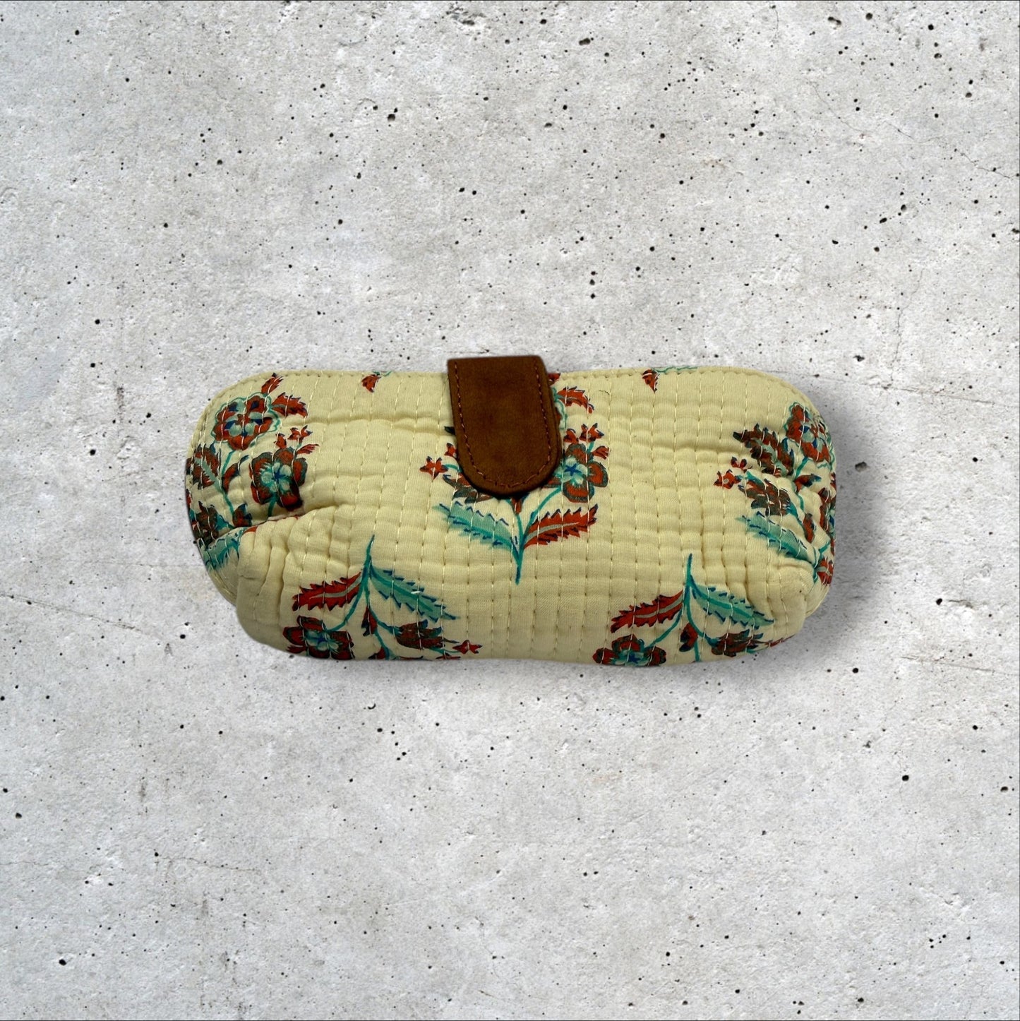 Saffron Trails Quilted Sunglass Case