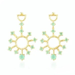 Aqua Bloom Statement Earrings