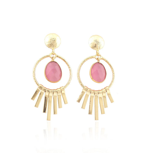 Rose Halo Fringe Earrings
