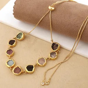 Golden Earth Multistone Necklace