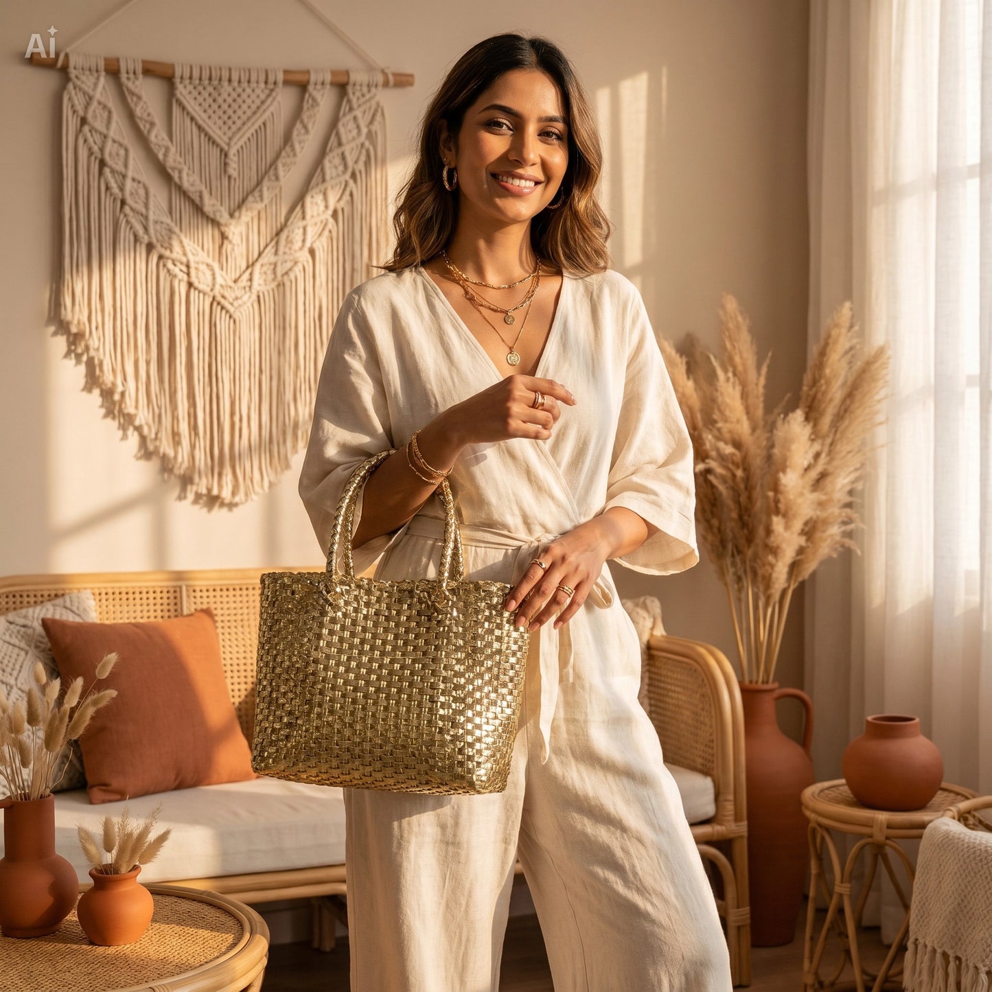 Ziya Golden Weave Tote