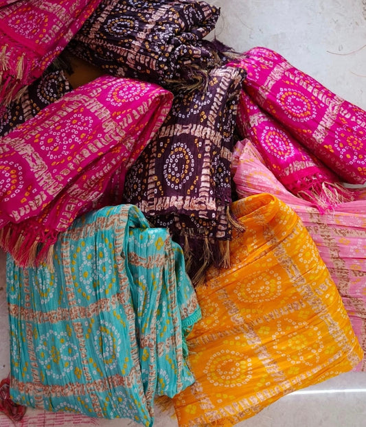 Rangoli Bandhani Silk Scarf