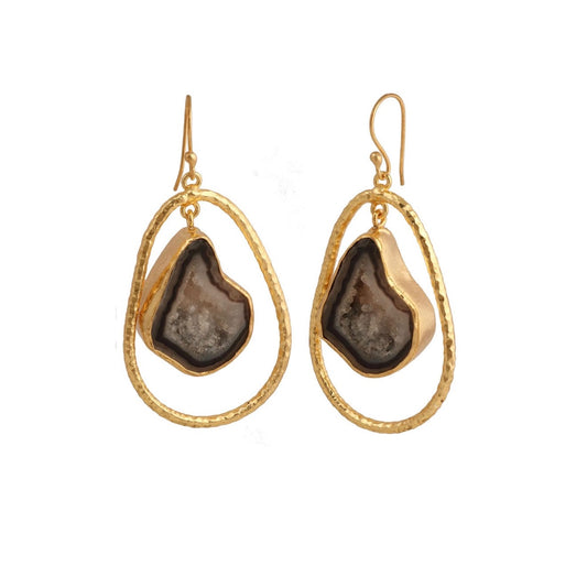 Cyra Druzy Drop Earring