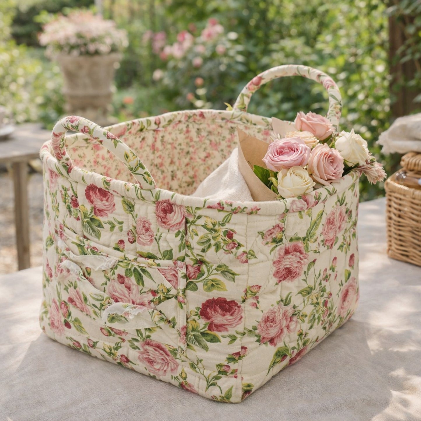 Reva Quilted Carry Basket