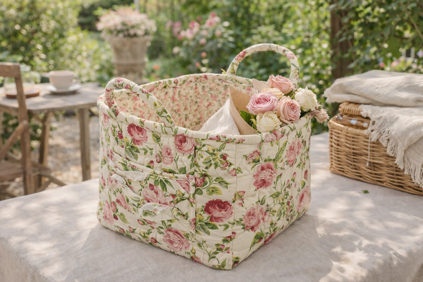 Reva Quilted Carry Basket