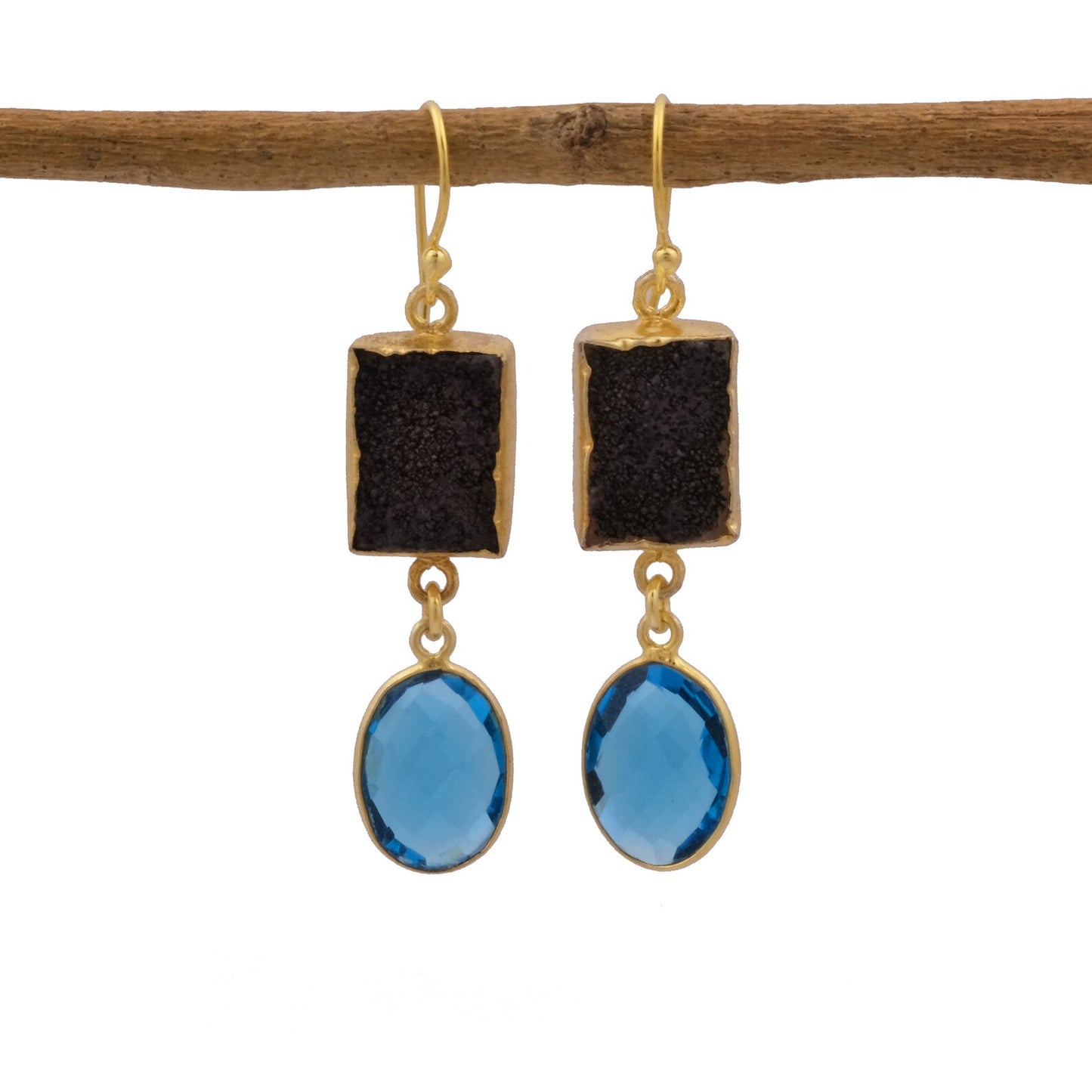 Topaz Dusk Druzy Drop Earrings