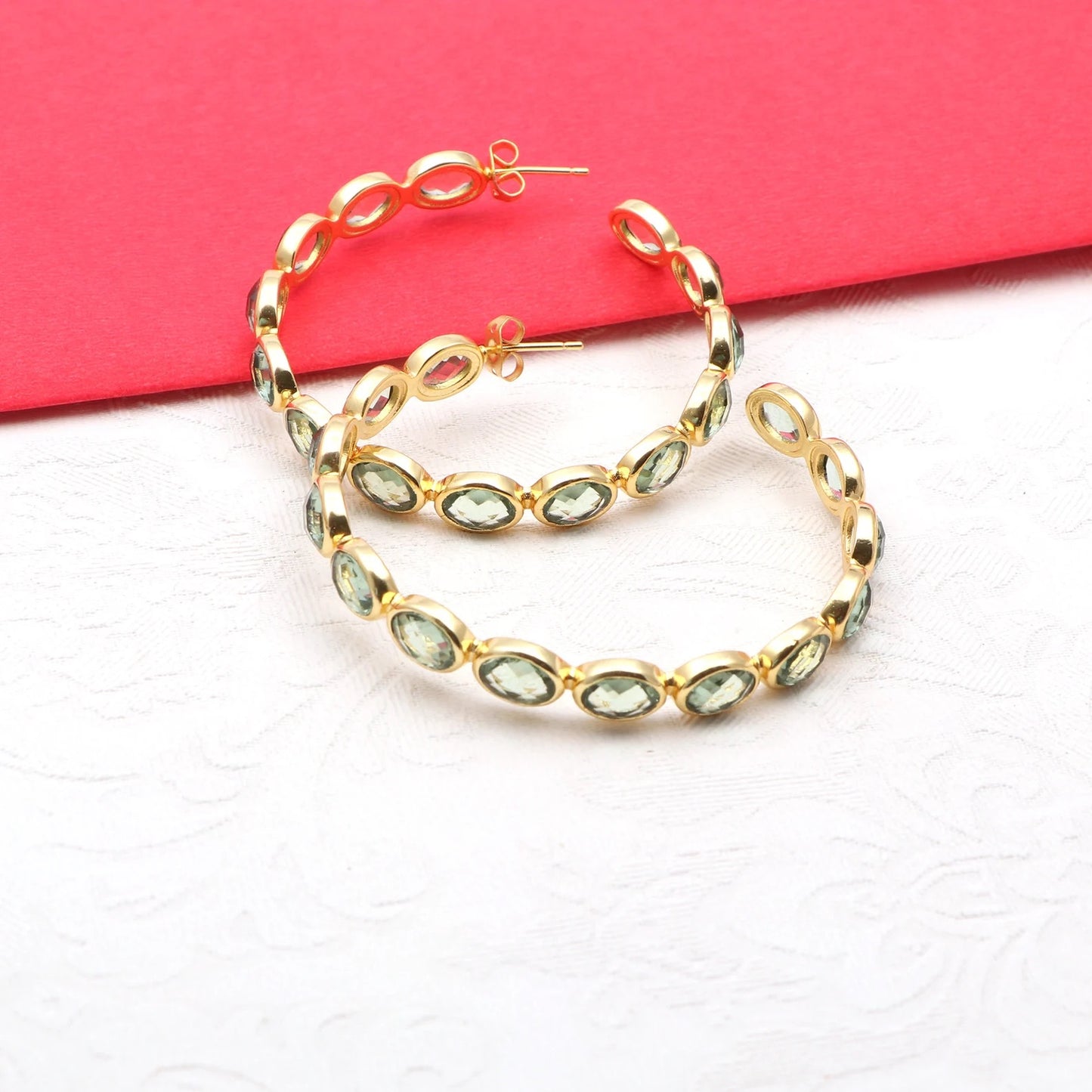 Liora Gemstone Loop Hoops