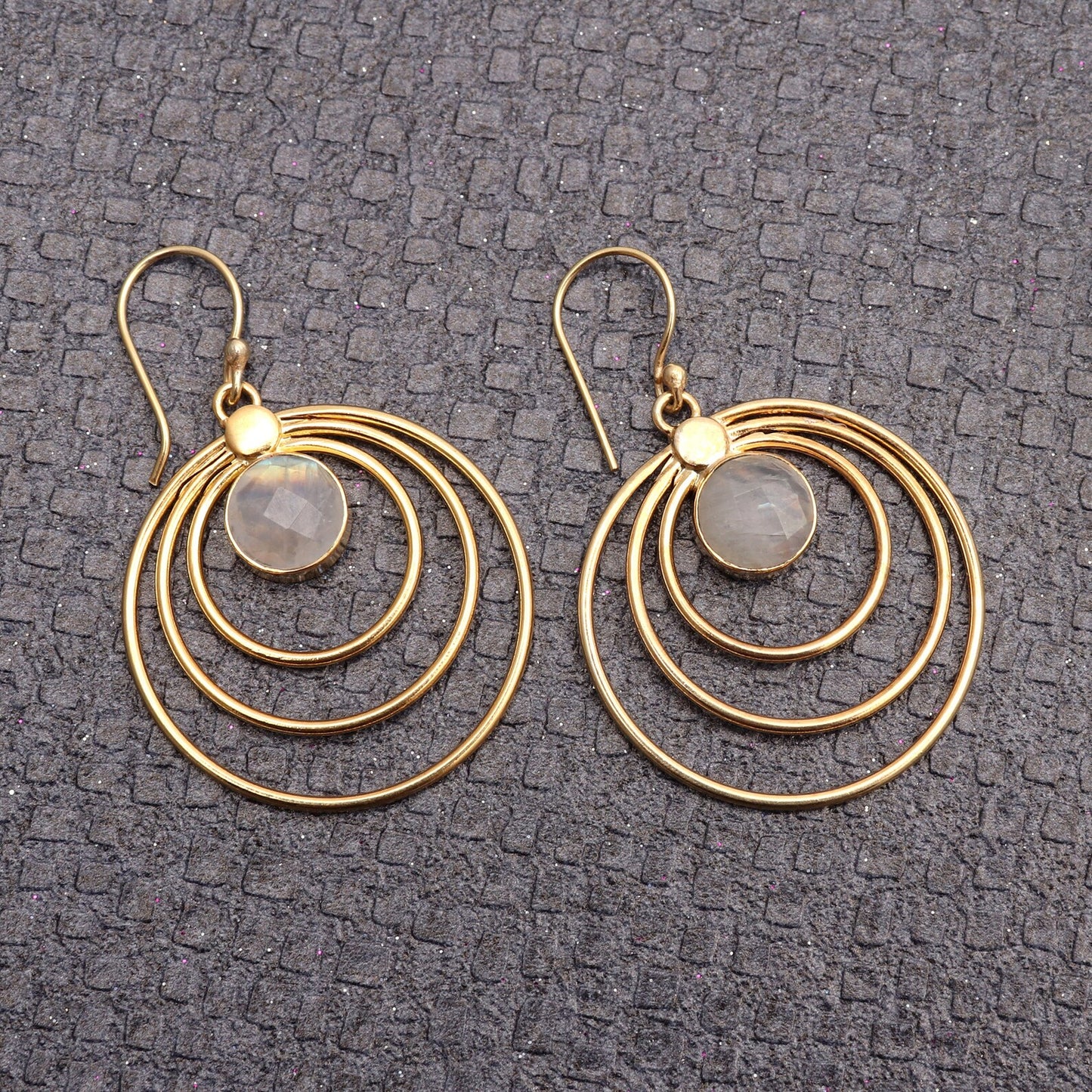 Luna Halo Gemstone Earrings