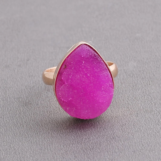 Rosella Pink Druzy Ring