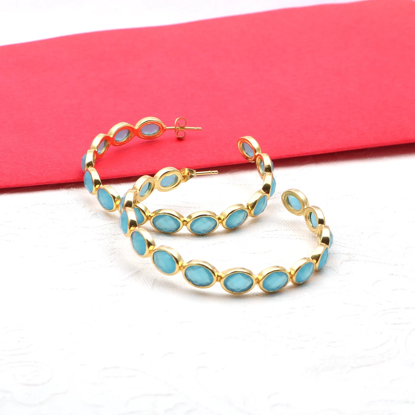 Liora Gemstone Loop Hoops