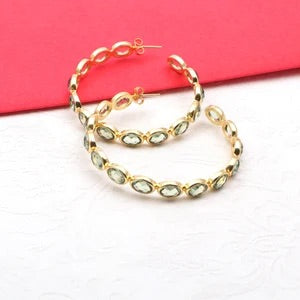 Liora Gemstone Loop Hoops